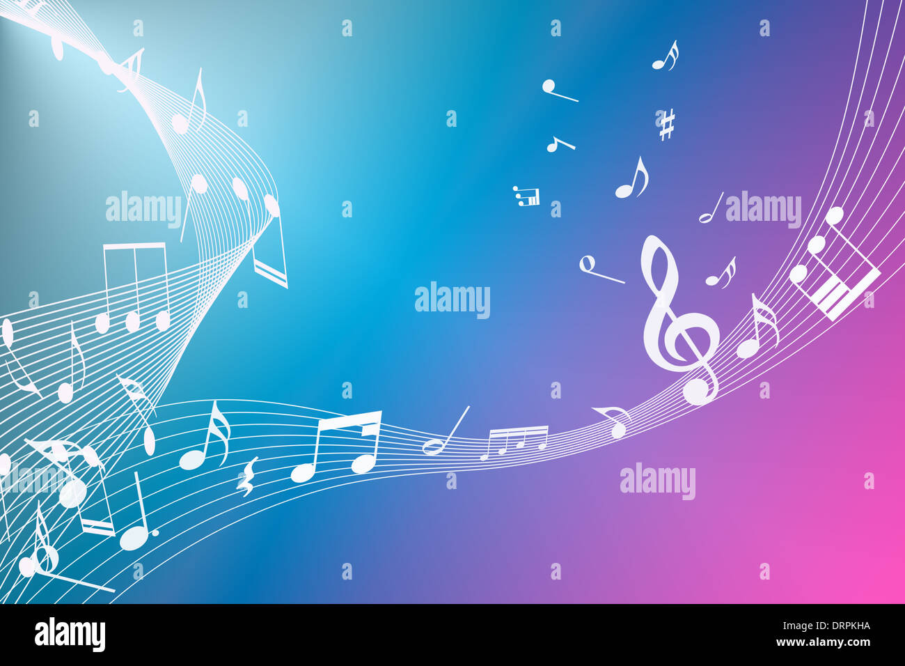 abstract background of music notes Stock Photo