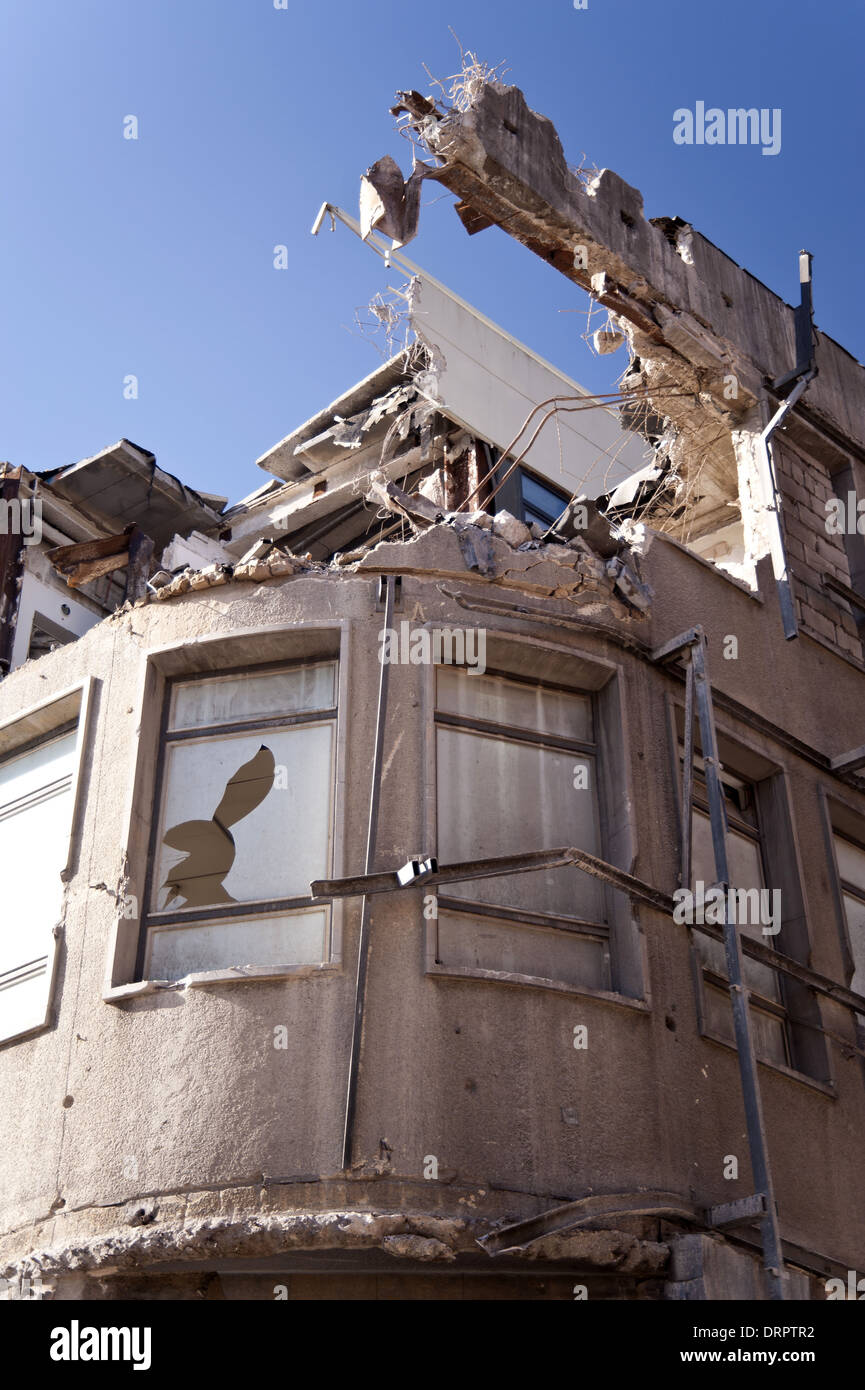 Demolishing building Stock Photo