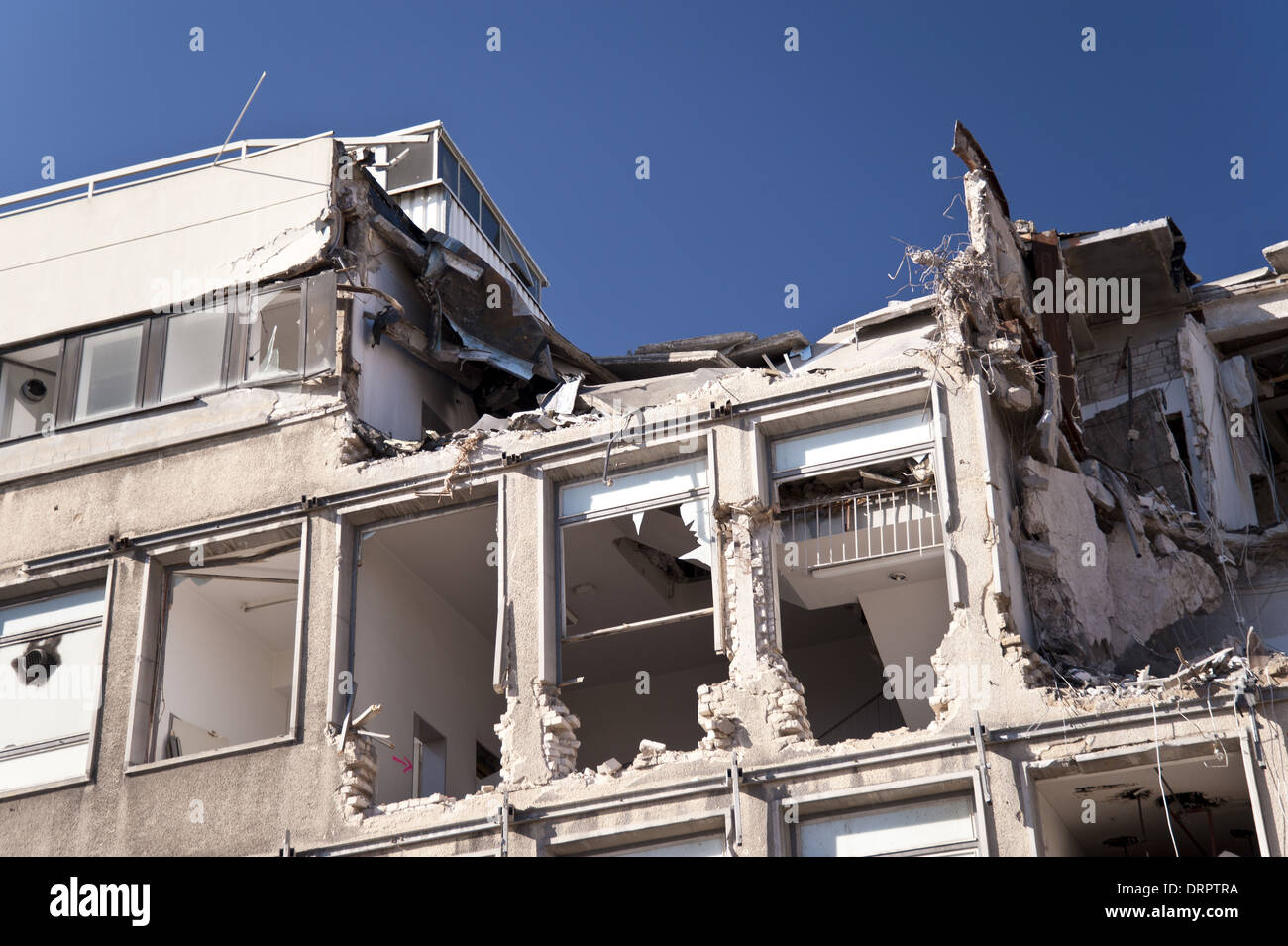Demolishing building Stock Photo