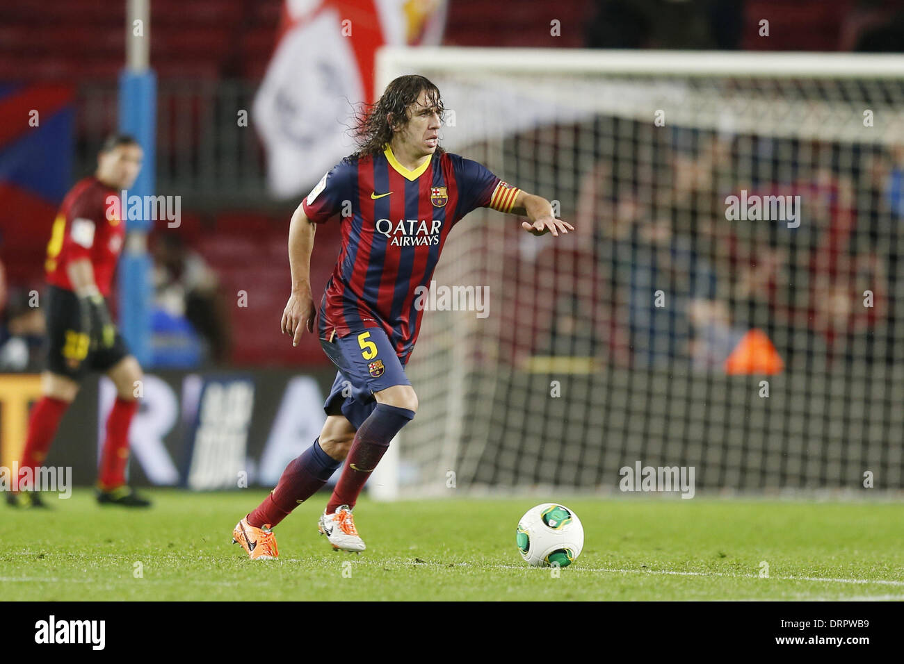 Barcelona, Spain. 29th Jan, 2014. Carles Puyol (Barcelona) Football / Soccer : Copa del Rey Quarter-final 2nd leg match between FC Barcelona 5-1 Levante UD at Camp Nou in Barcelona, Spain . Credit:  AFLO/Alamy Live News Stock Photo