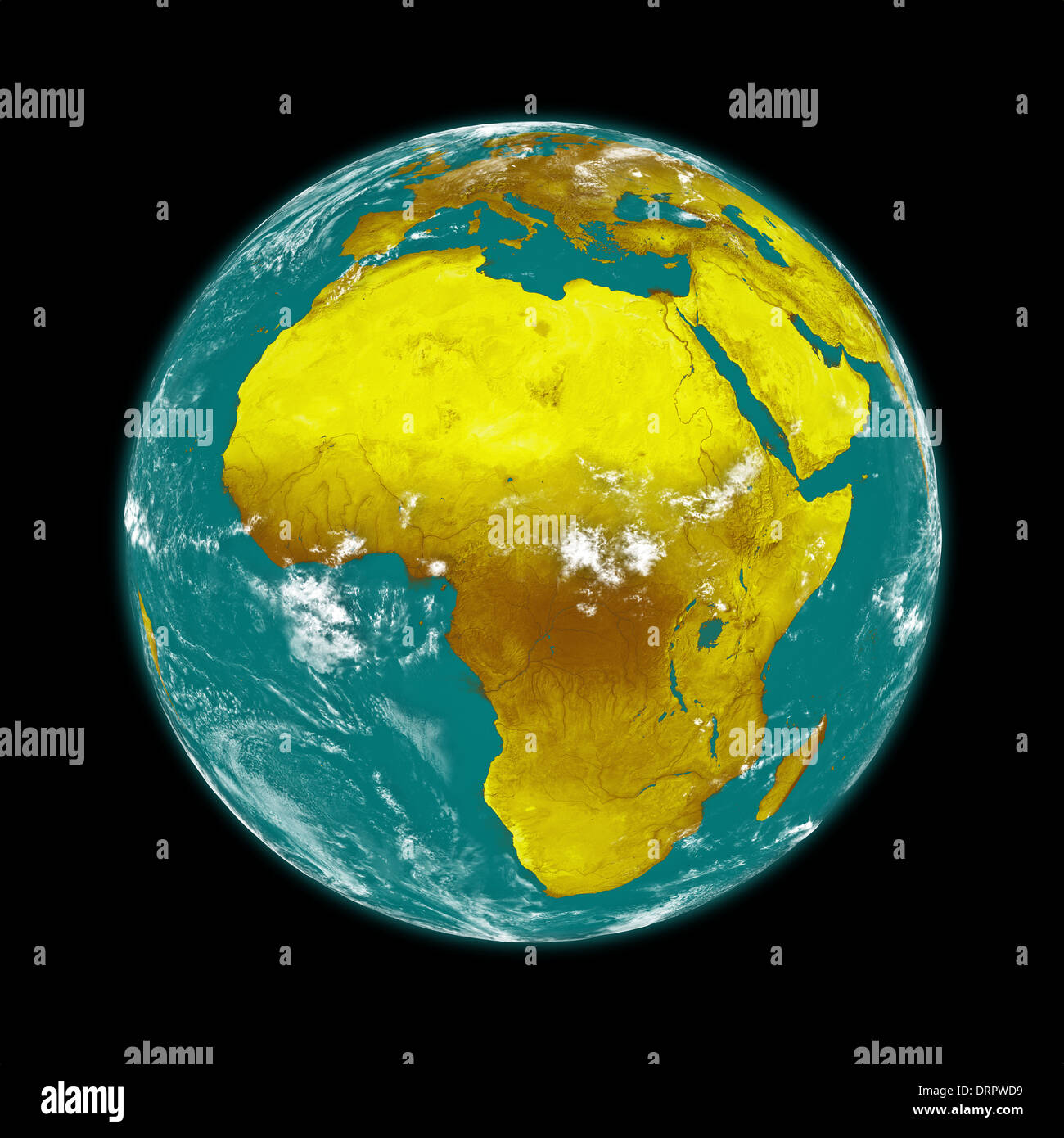 Africa on planet Earth isolated on black background. Elements of this ...