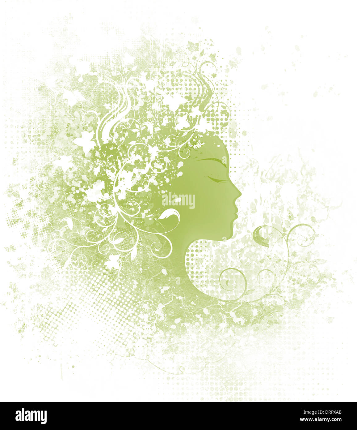 Floral grunge woman Stock Photo - Alamy