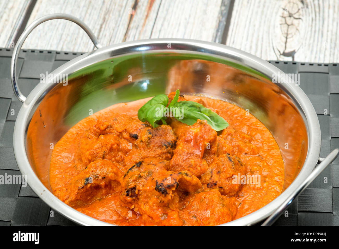 A Balti dish containing Chicken Tikka Masala curry Stock Photo
