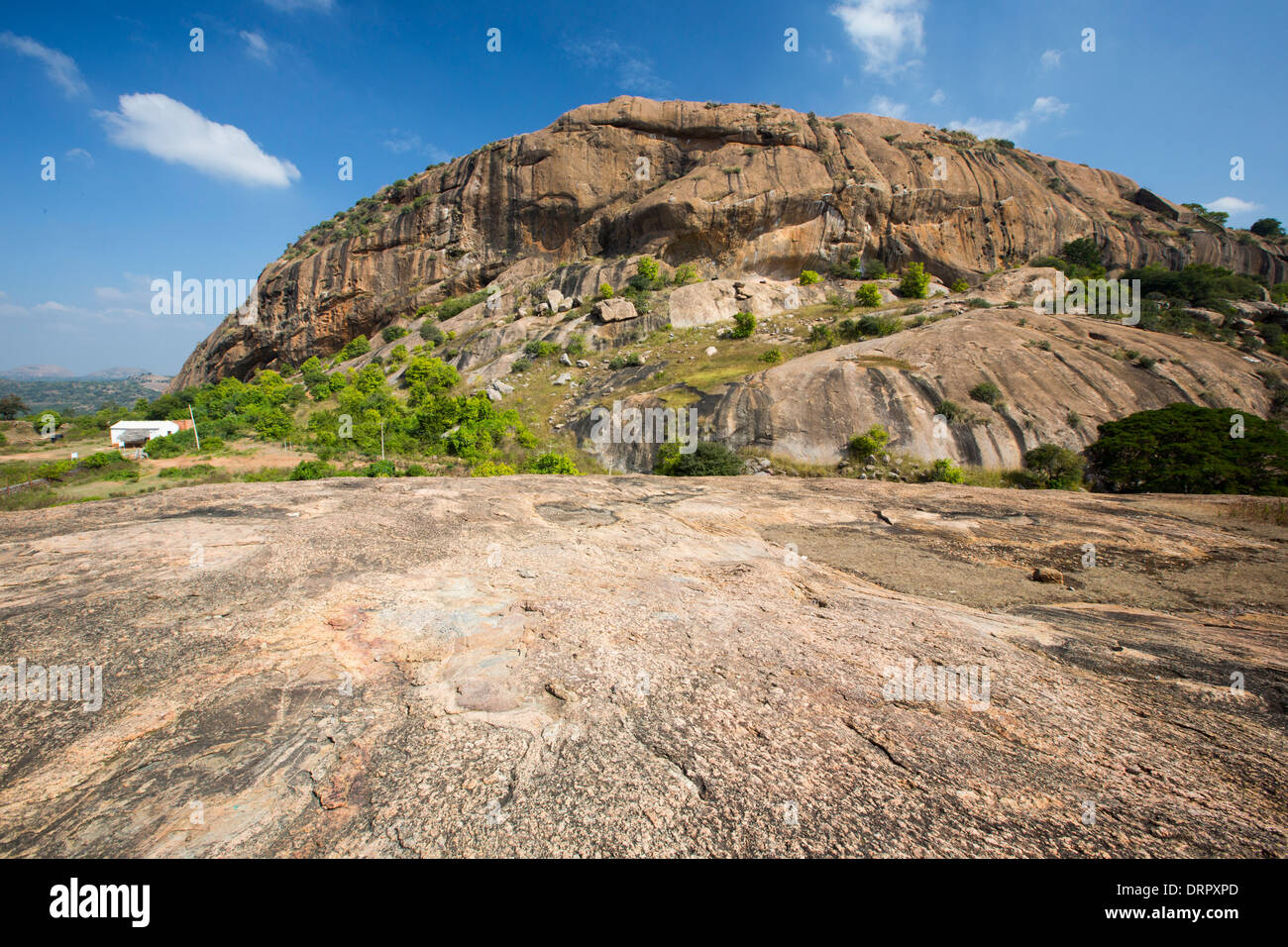A Granite peak in the Western ghats near Bangalore in the State of Karnataka, India, Stock Photo