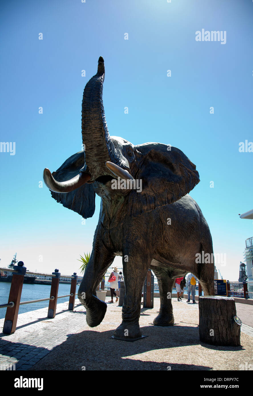 Large Elephant Sculpture for Out of Africa Childrens Foundation at V&A Waterfront in cape Town - South Africa Stock Photo