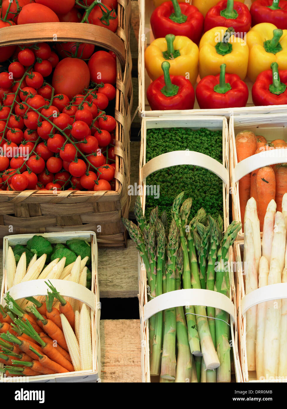 Vegetables in boxes Stock Photo Alamy