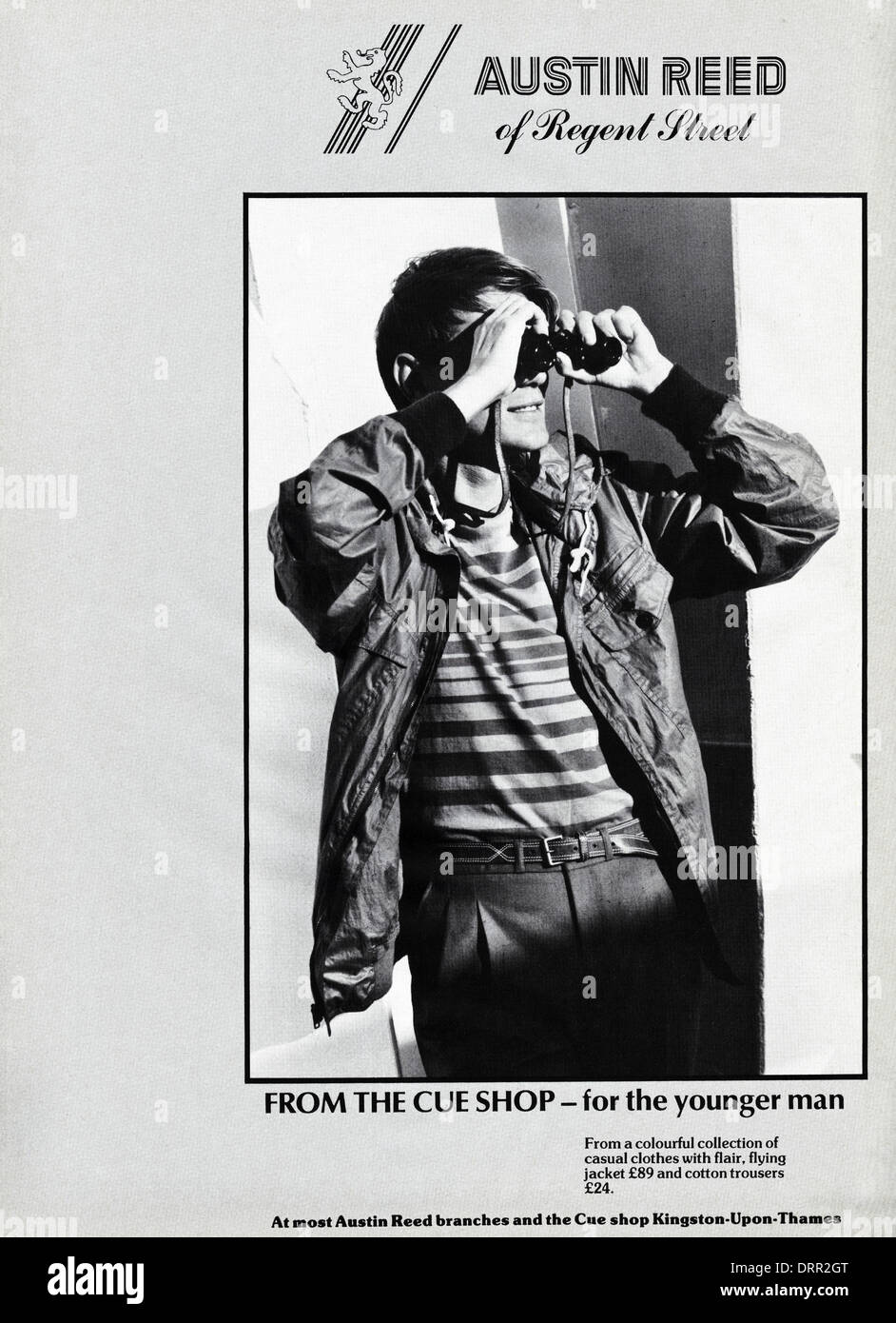 1980s fashion magazine advertisement advertising AUSTIN REED fashion for young men, advert circa 1983 Stock Photo