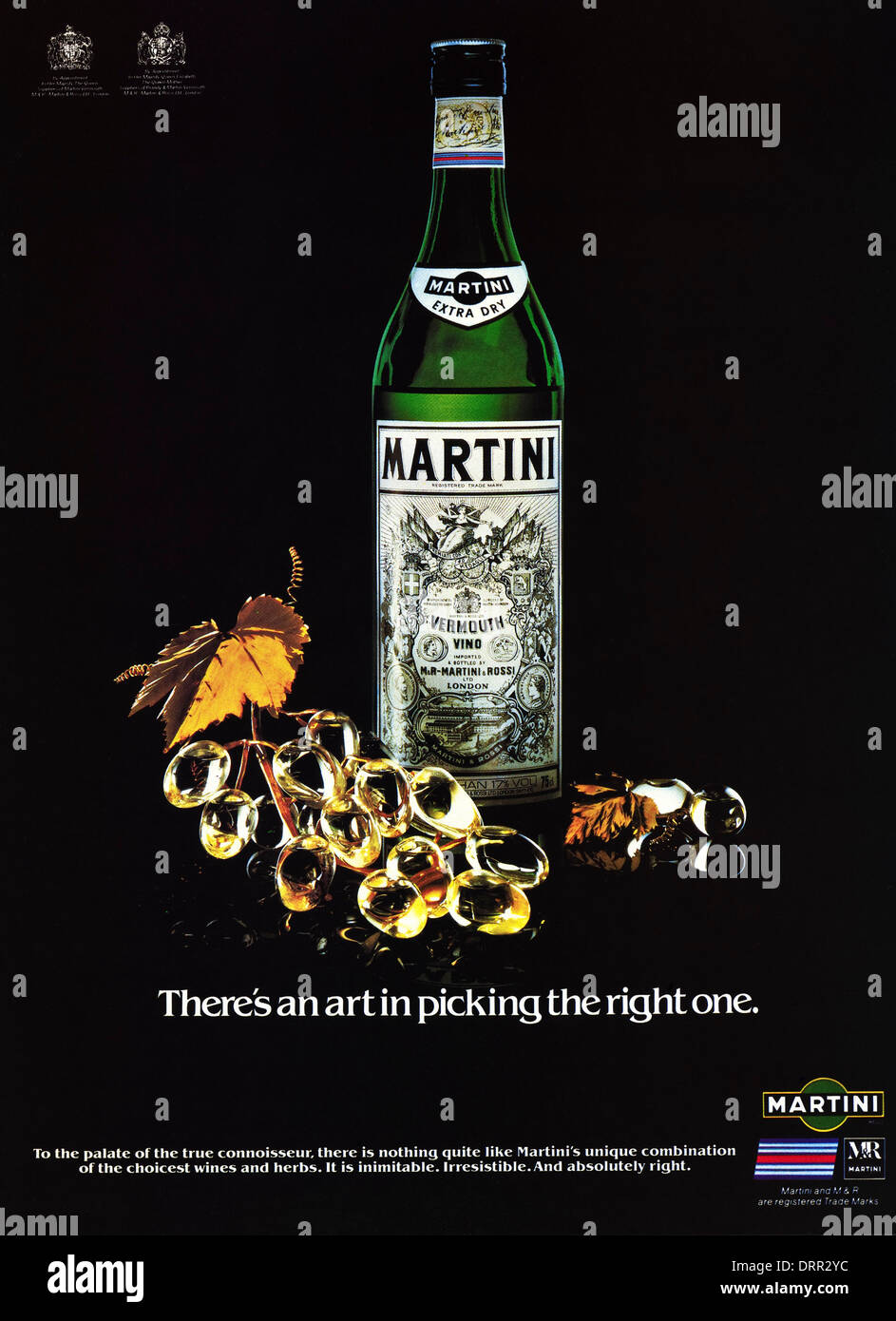 1980s magazine advertisement advertising MARTINI by Royal Appointment, advert circa 1983 Stock Photo