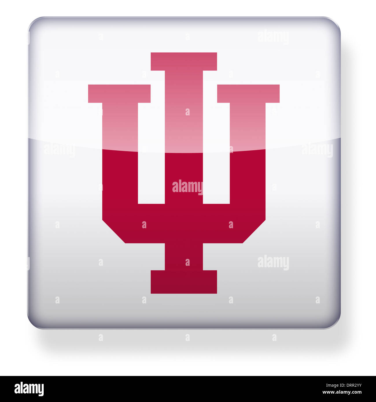 Indiana Hoosiers US college football logo as an app icon. Clipping path included. Stock Photo