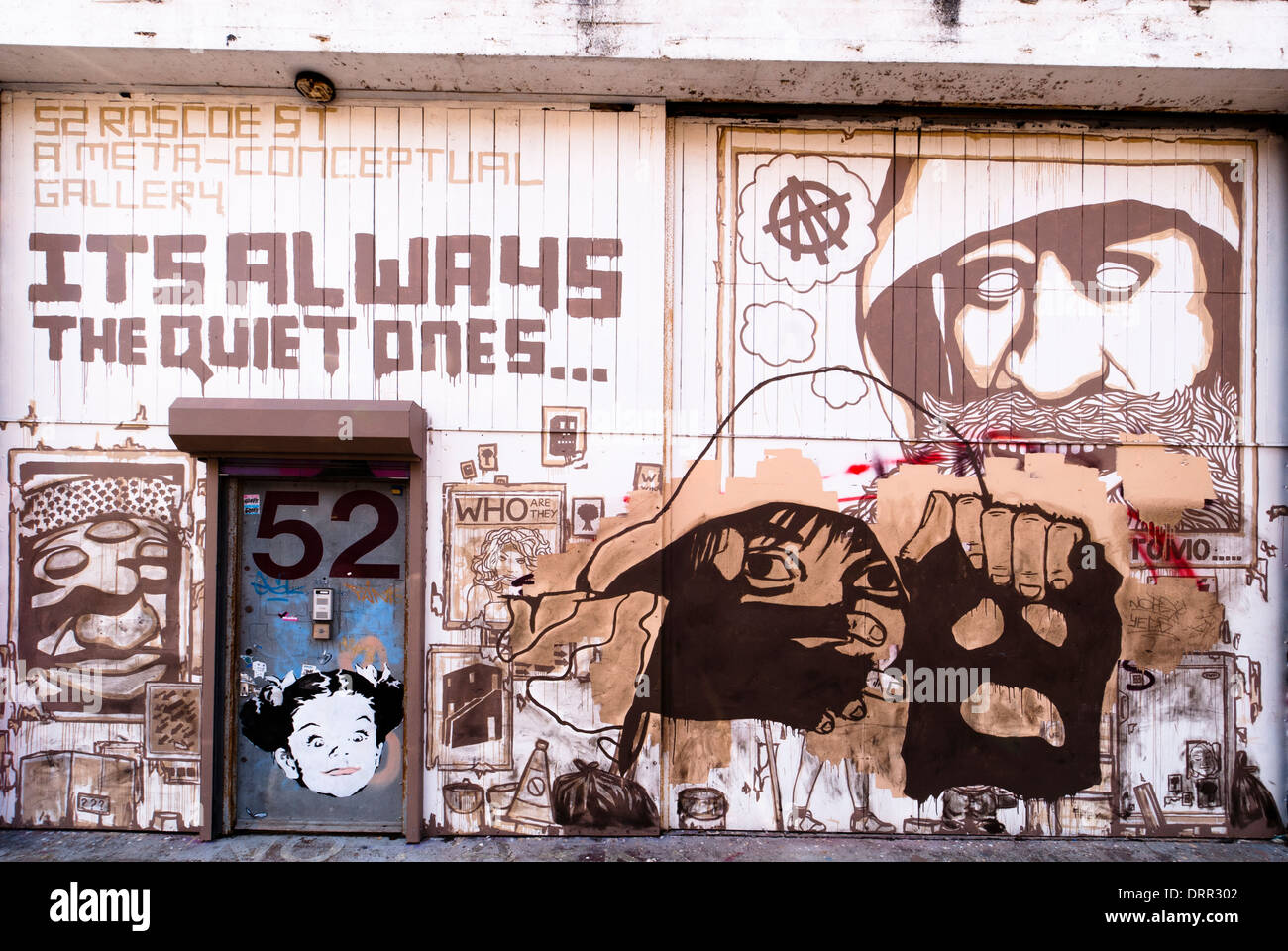 Graffiti on a garage door, Liverpool, England, UK Stock Photo