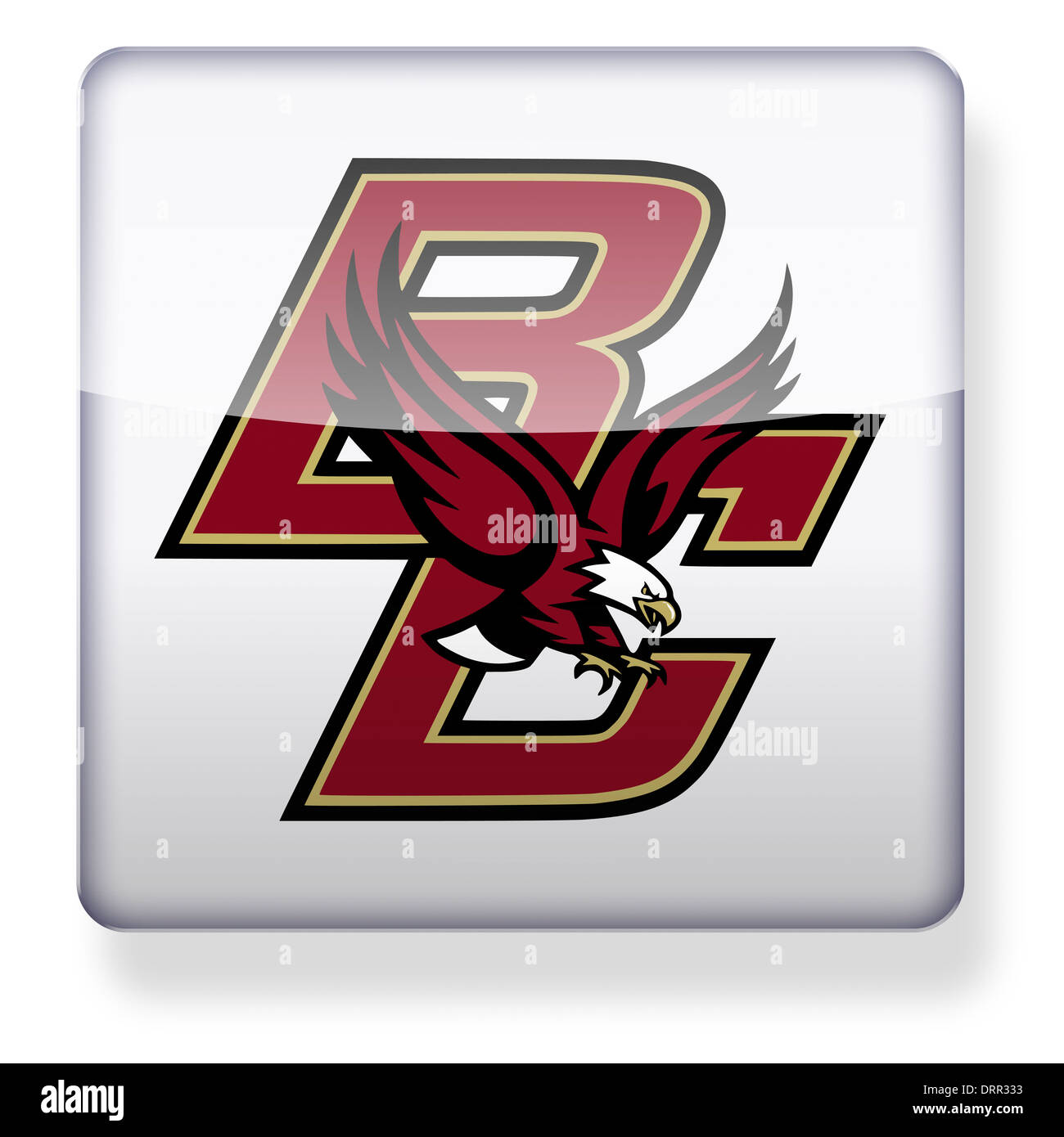 Boston College Eagles US college football logo as an app icon. Clipping path included. Stock Photo