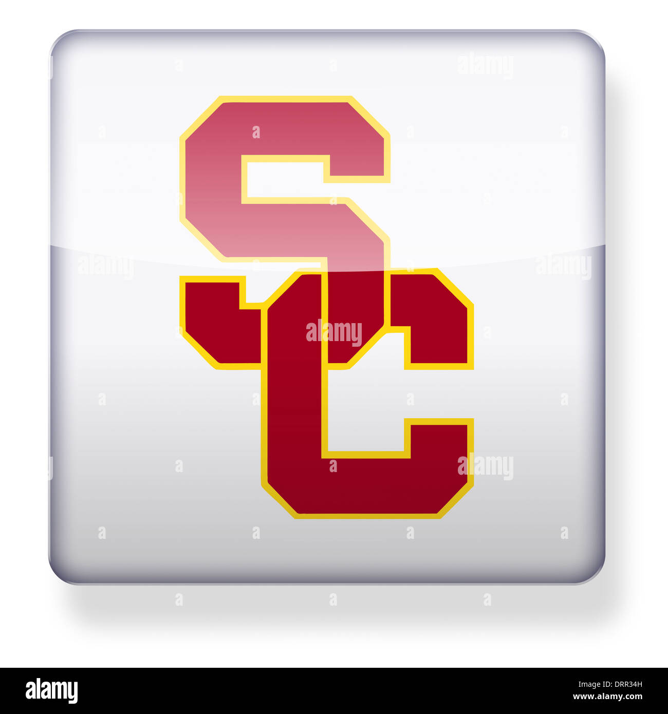 USC Trojans US college football logo as an app icon. Clipping path included. Stock Photo