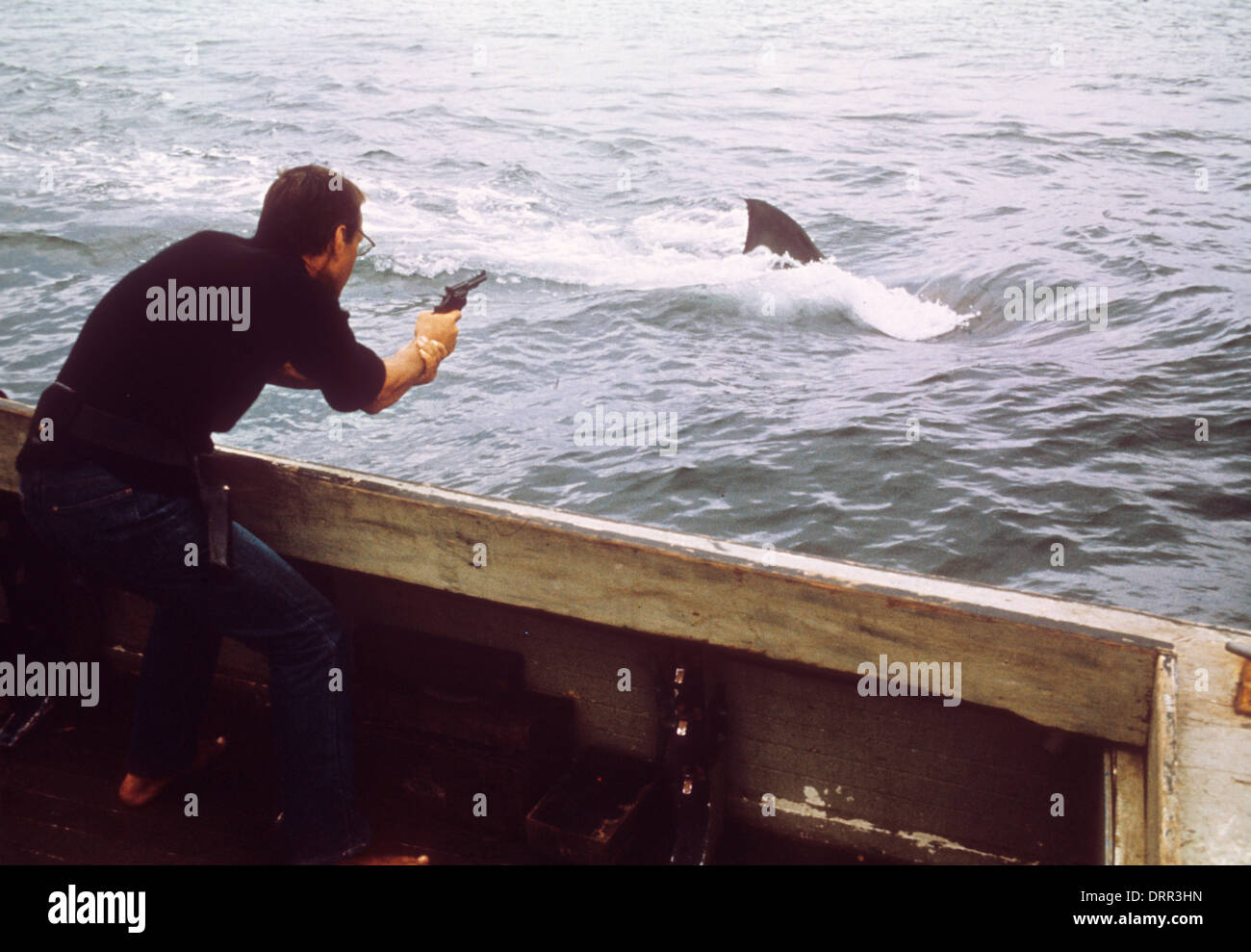 JAWS 1975 Universal Pictures film with Roy Schneider Stock Photo