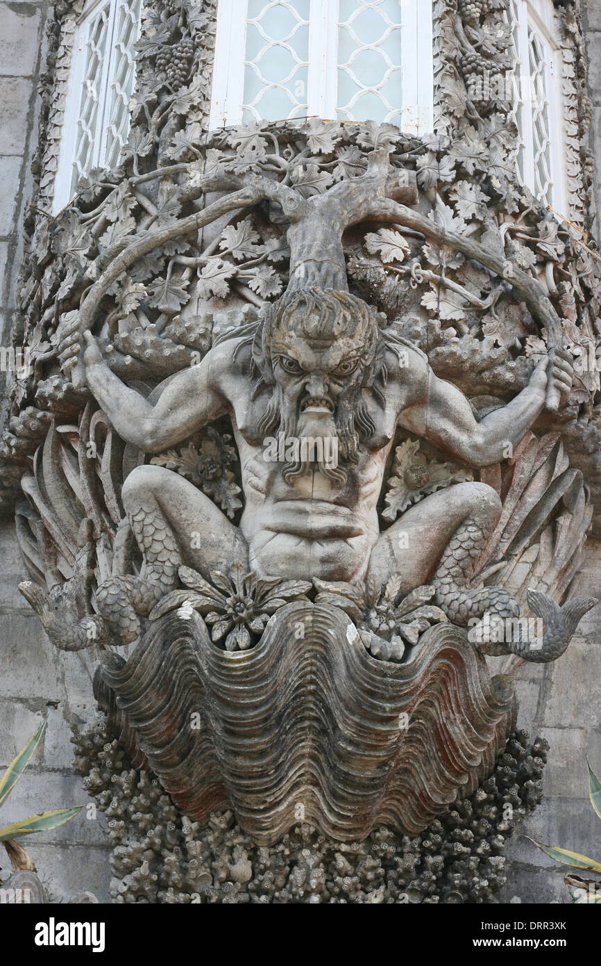 Demonic stone sculpture Stock Photo