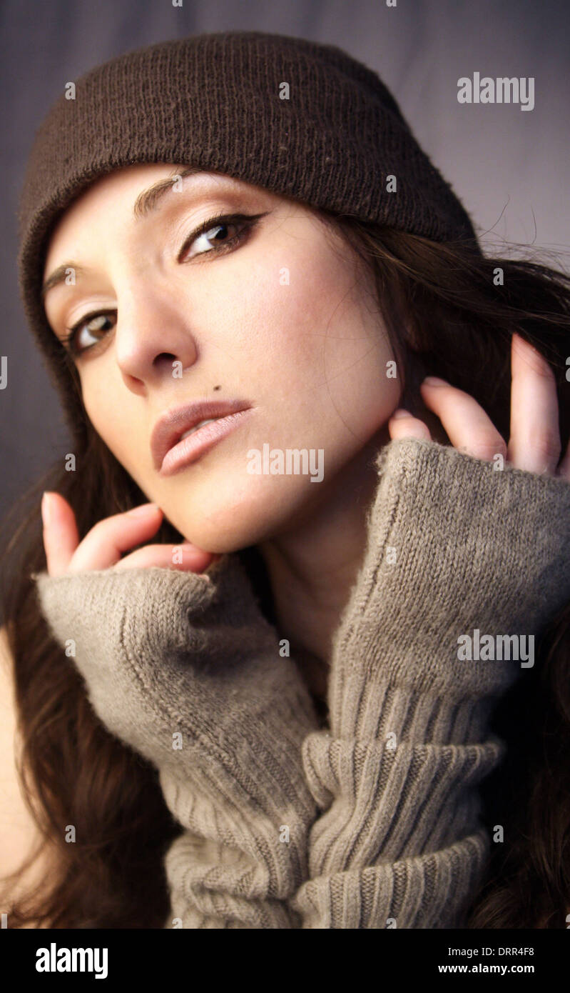 Woman in knit Stock Photo Alamy