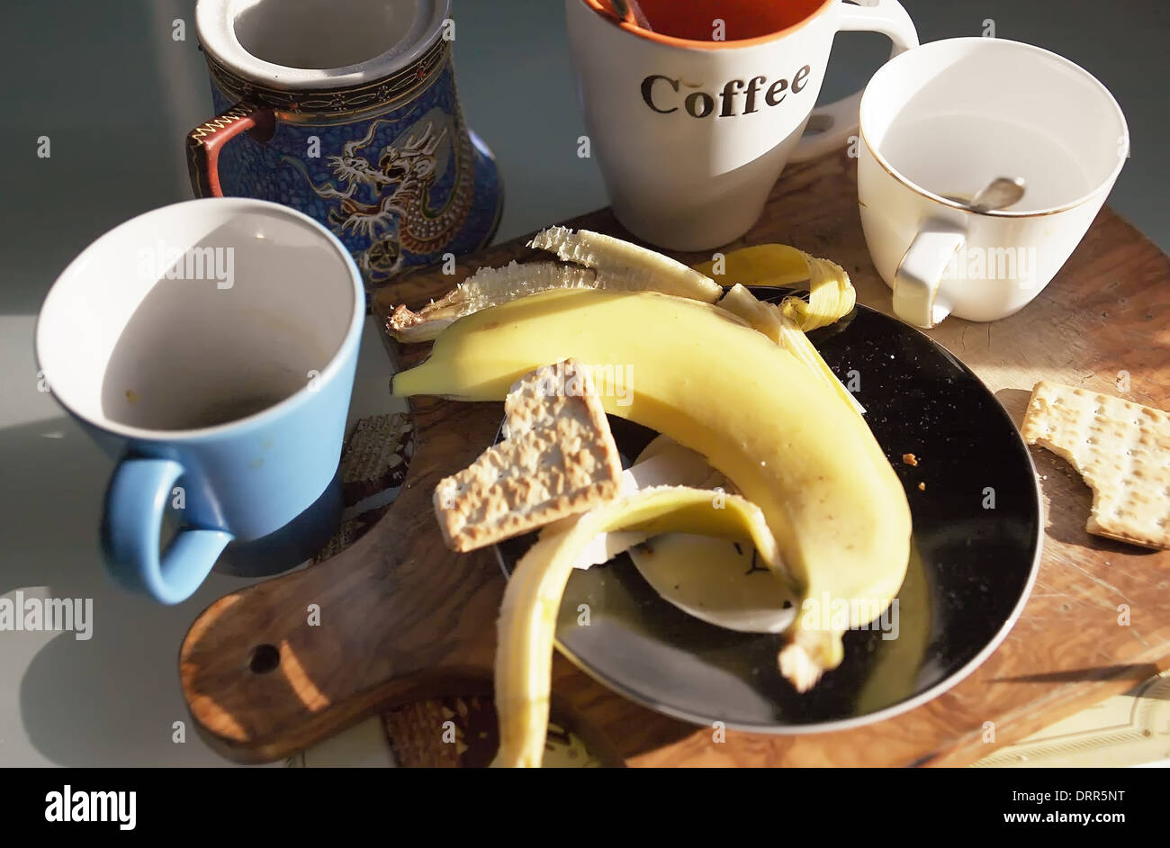 dirty dish ware Stock Photo