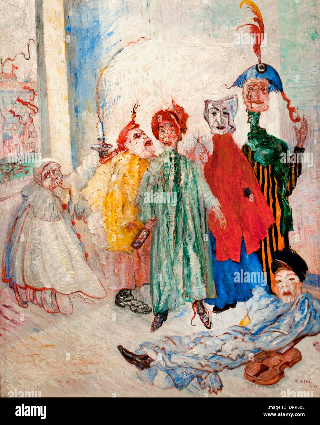 Les masques singuliers Singular masks 1892 James Ensor 18601949 Belgian Belgium Stock Photo