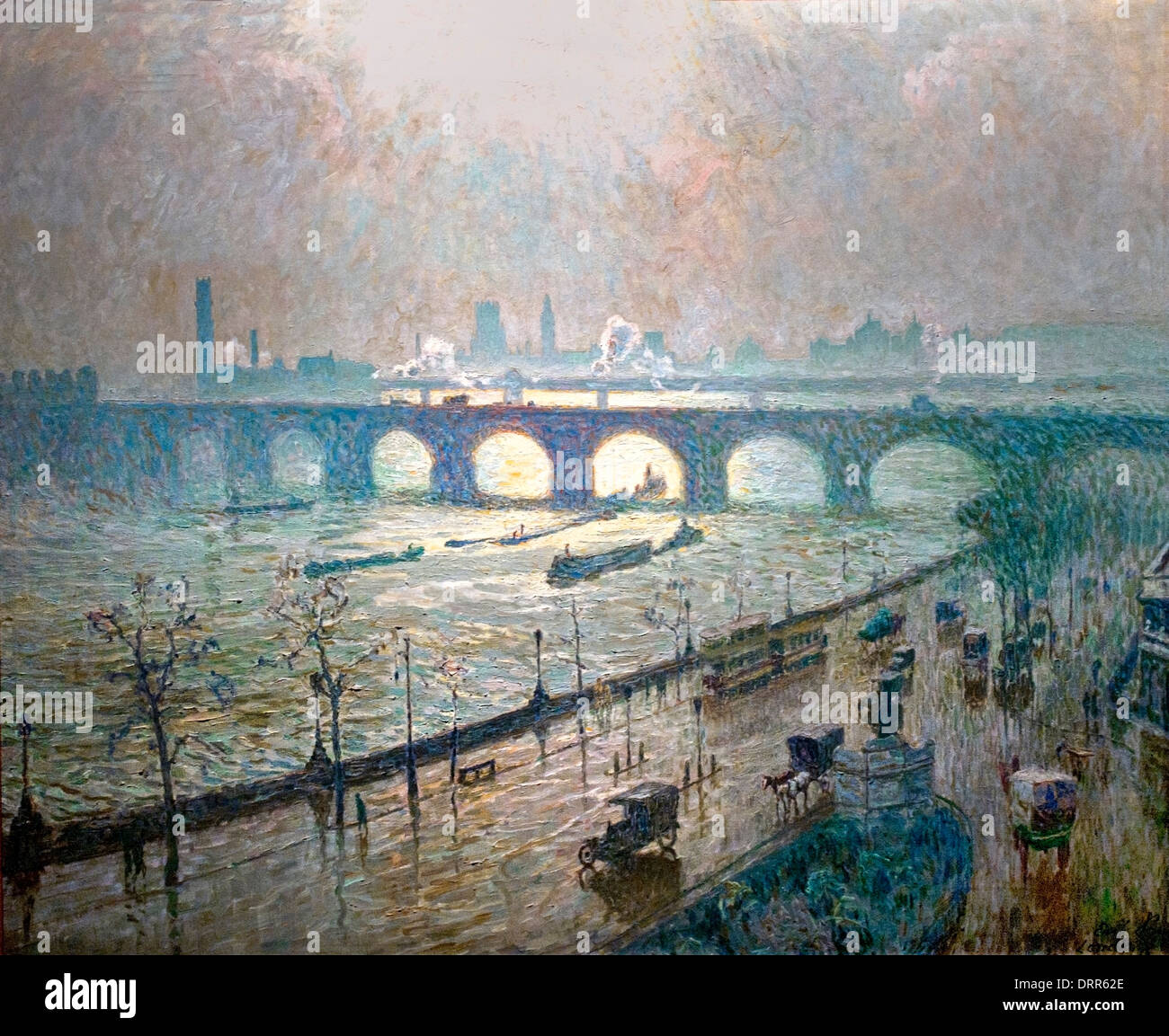 Waterloo Bridge, sun and rain 1916 Emile Claus 1849 –1924 Flemish Belgian Belgium Stock Photo