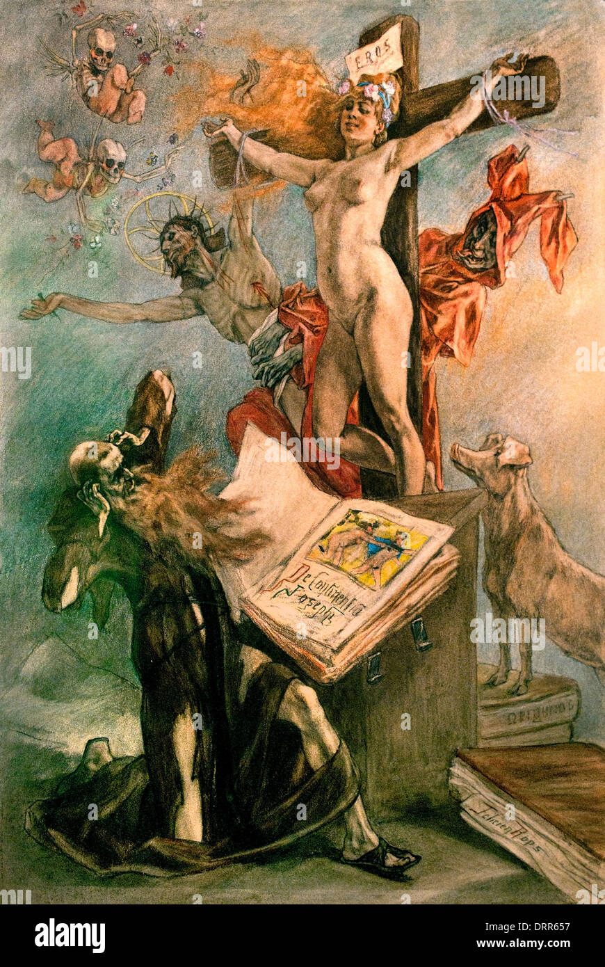 The Temptation of st Anthony 1878 Felicien Rops  1833-1898  Belgian Belgium Stock Photo