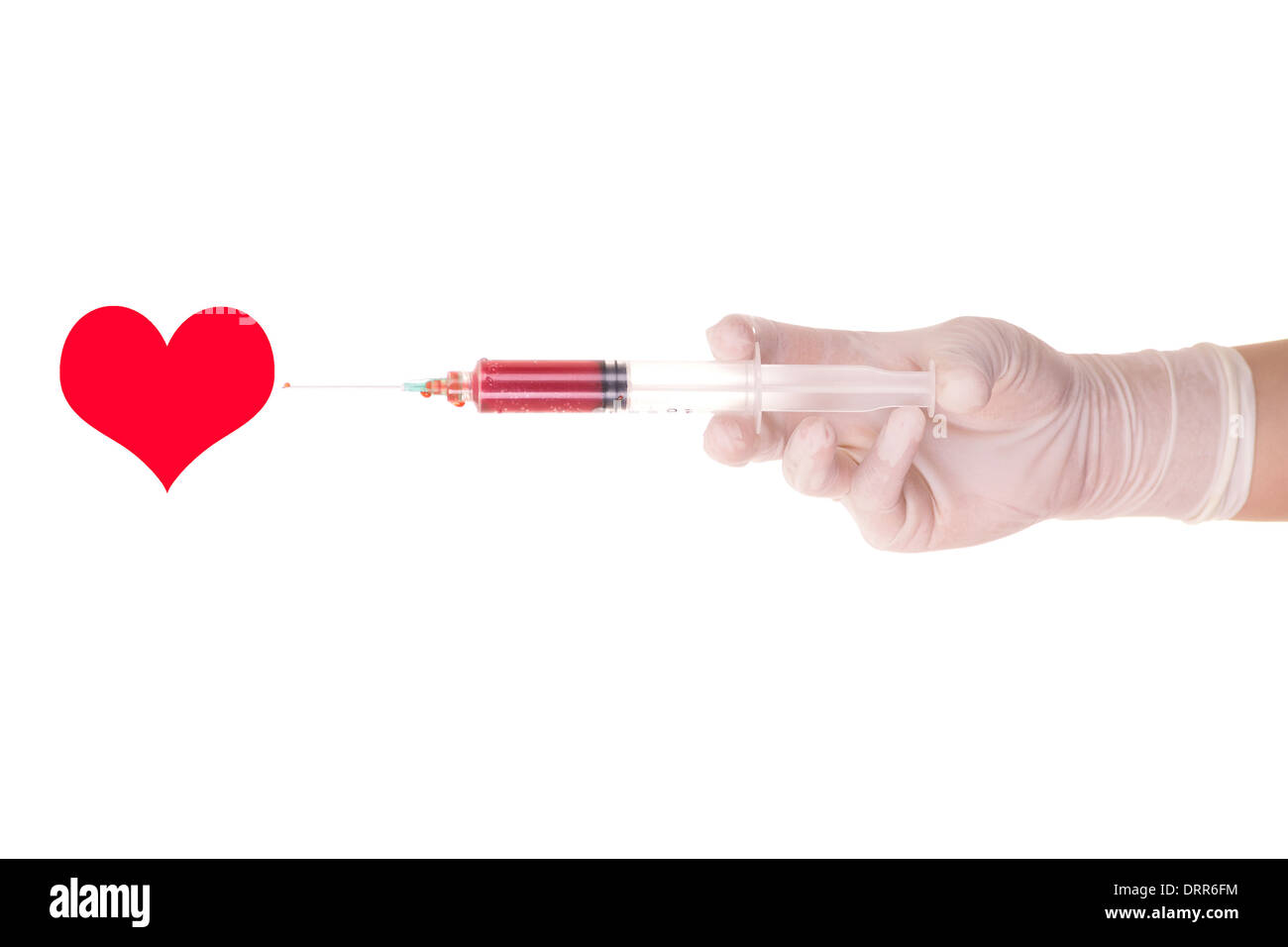 Medical syringe and heart concept Stock Photo Alamy
