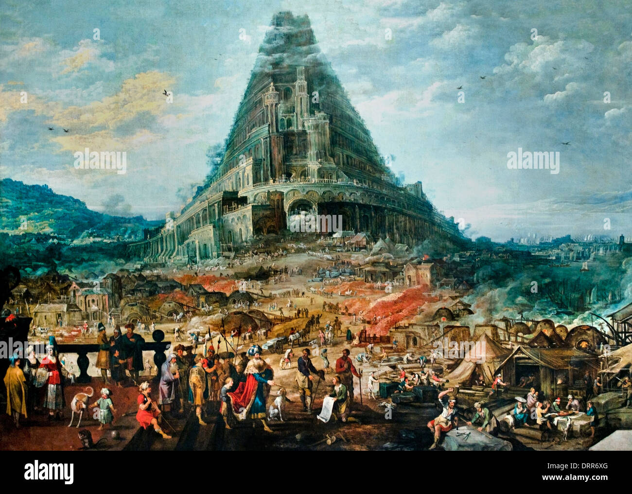 The Tower of Babel Joos de Momper ll  1564-1635 ( Frans Franken ll ) Flemish Belgian Belgium Stock Photo