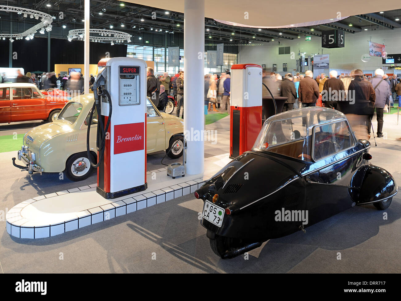 Bremen, Germany. 31st Jan, 2014. A Messerschmitt Kabinenroller at the Bremen Classic Motorshow trade fair in Bremen, Germany, 31 January 2014. The focal points of this year's classic car show is the 'economic miracle'. The fair runs until 02 February. Photo: INGO WAGNER/dpa/Alamy Live News Stock Photo