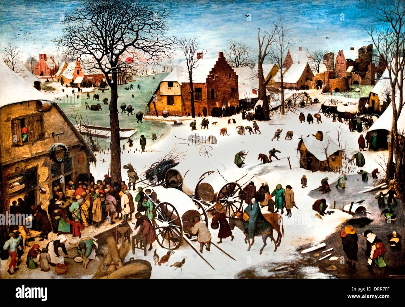 Enumeration of Bethlehem Pieter I Brueghel 1527-1569 Flemish Belgian Belgium Stock Photo