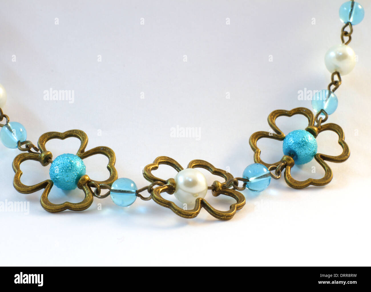 Original Hand made necklace on a white background Stock Photo