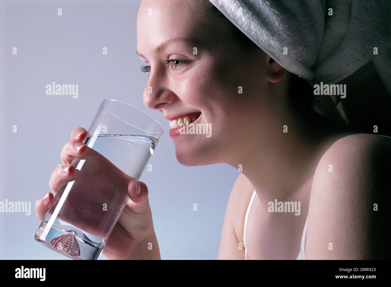Young Woman drinking water Stock Photo