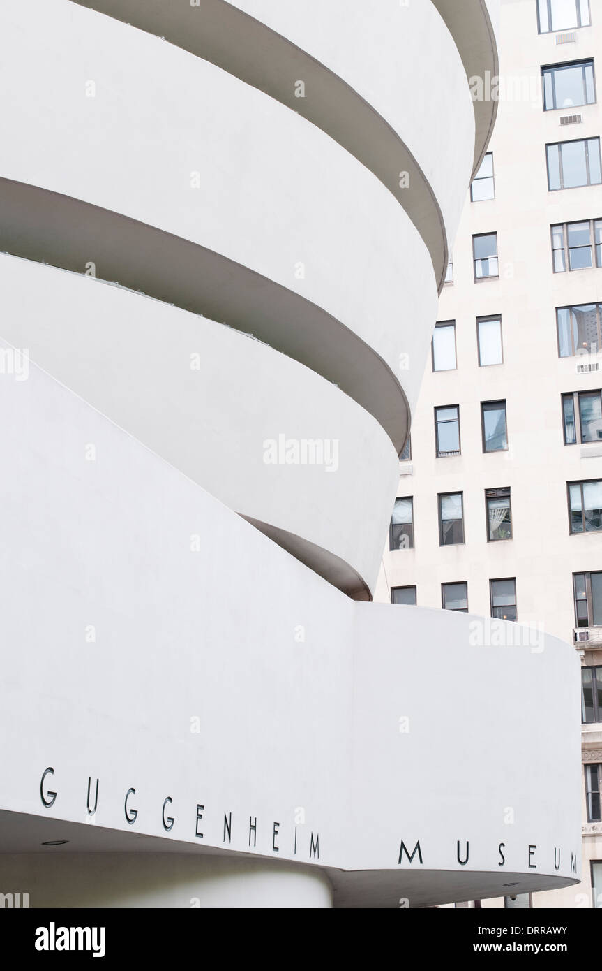 USA, New York, New York City, Manhattan, Upper East Side, Museum Mile, Guggenheim Museum, designed by Frank Lloyd Wright Stock Photo