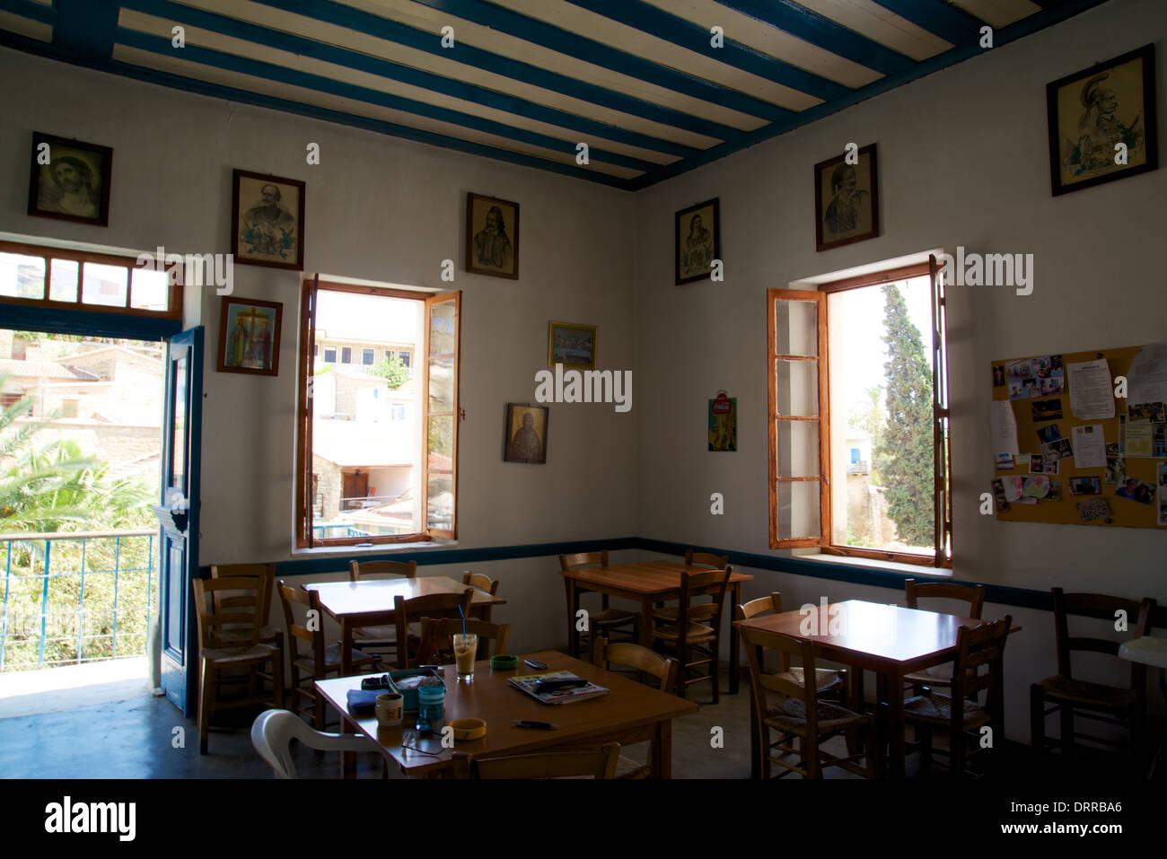 Interior of a cafe in Tochni, Larnaca District, Cyprus Stock Photo