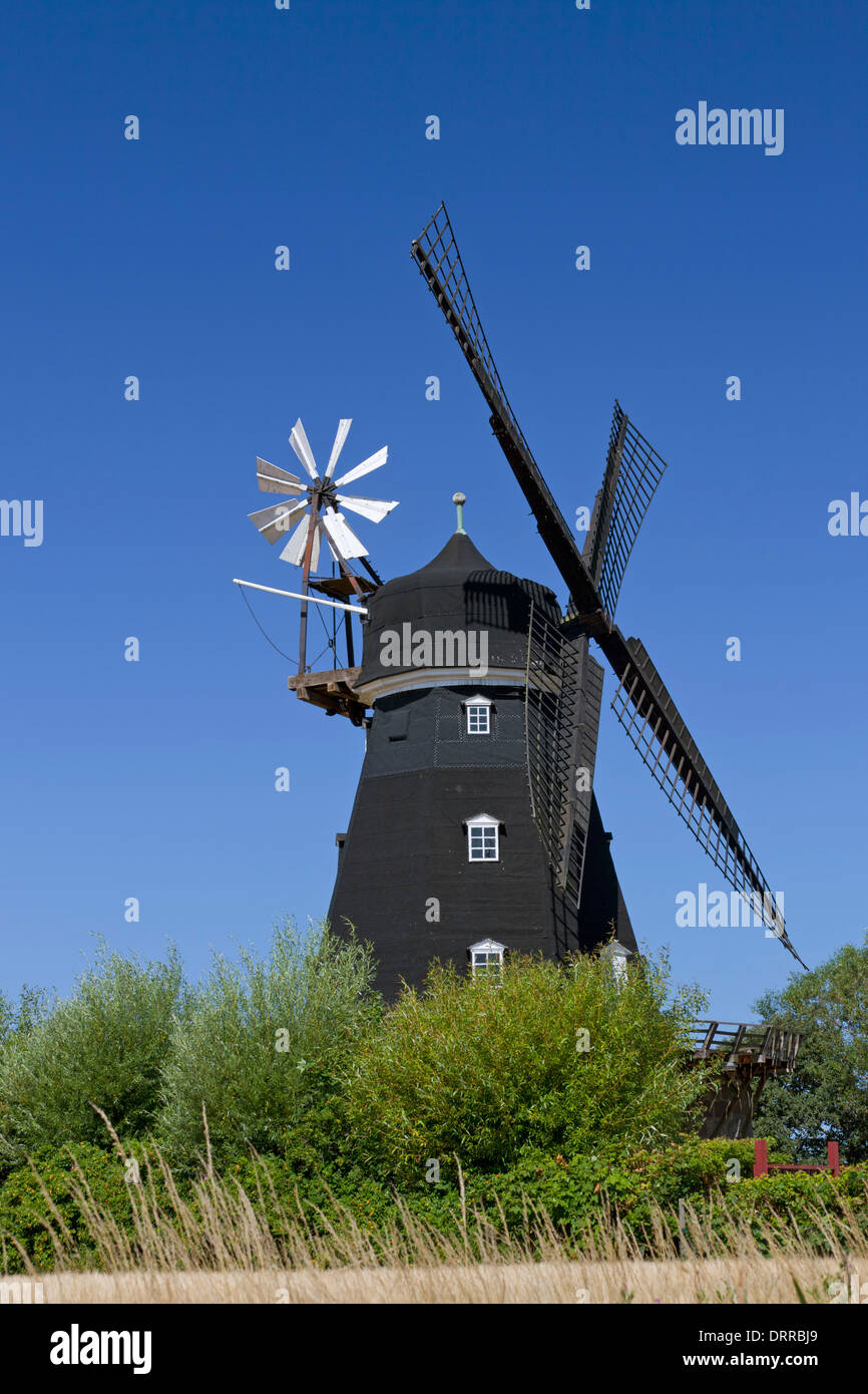 The old windmill Övraby mölla at Oevraby, Skåne / Scania, Sweden, Scandinavia Stock Photo