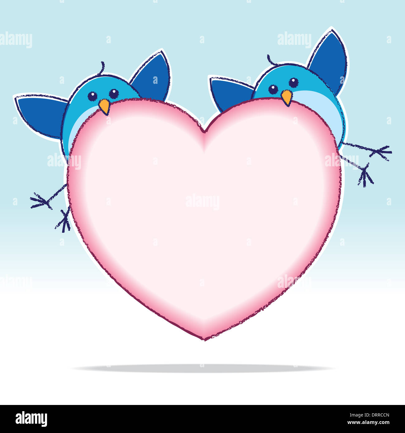 Pink Love Bird with Heart Bluebird with heart Stock Photo Alamy