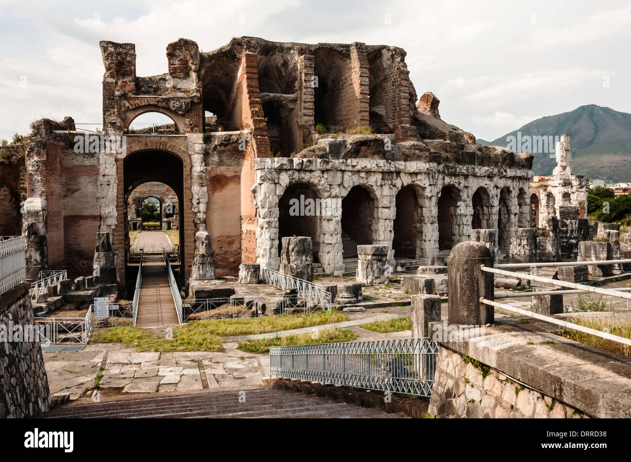 ruins of Roman amphitheatre in the city of Capua, Italy Stock Photo