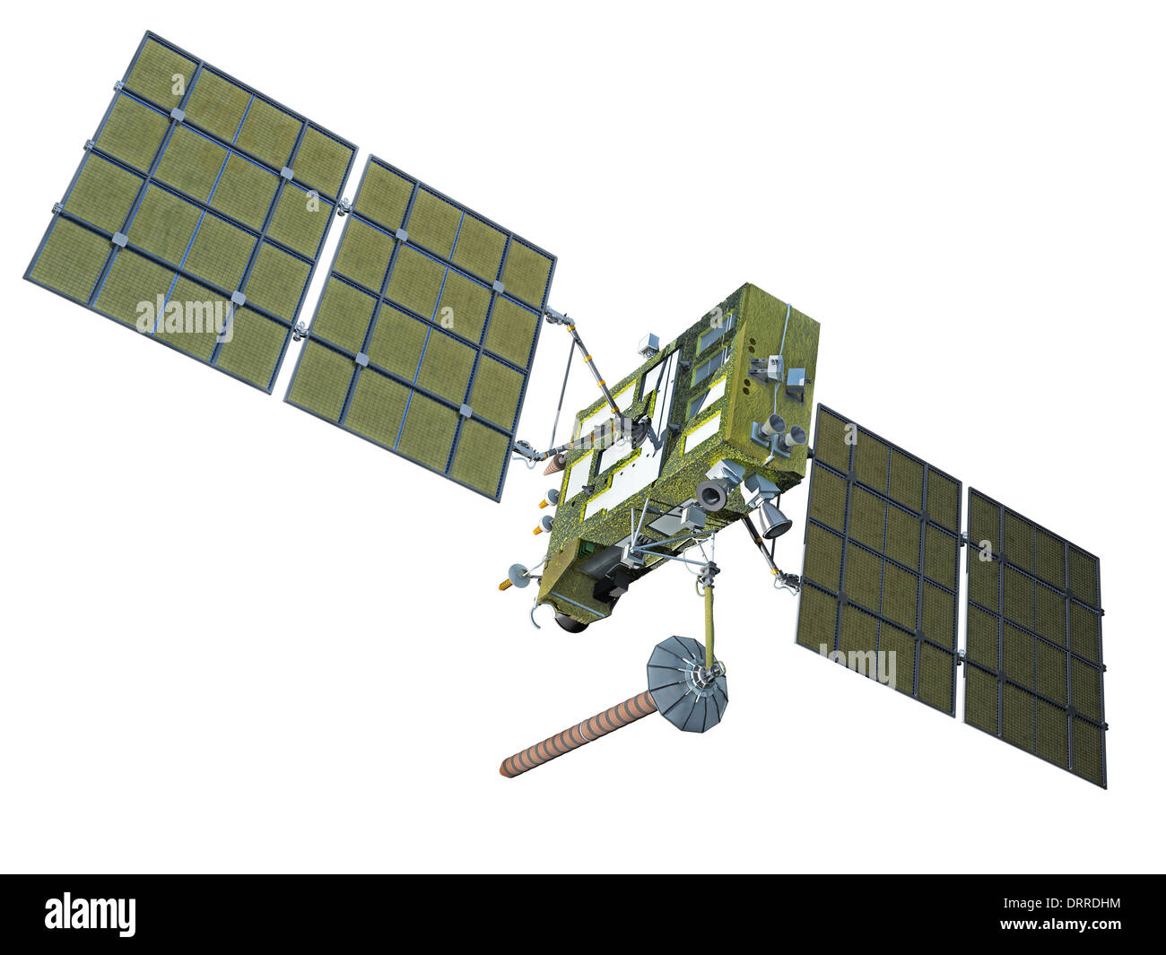 Modern navigation satellite isolated on white Stock Photo - Alamy