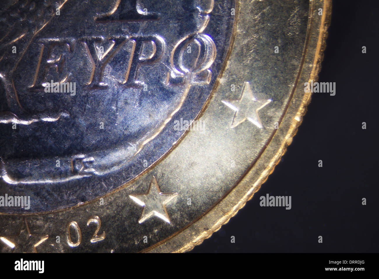 Micro Photo of an Euro Coin Stock Photo