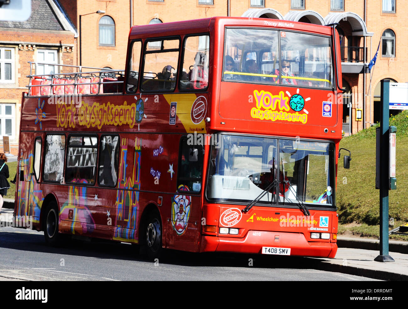 A open top tourist bus in York, UK Stock Photo Alamy