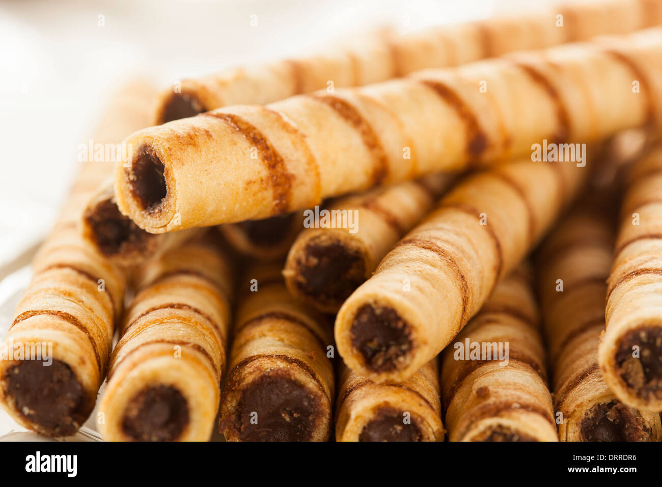 Fancy Gourmet Chocolate Hazelnut Pirouline Wafer Cookie Stock Photo Alamy