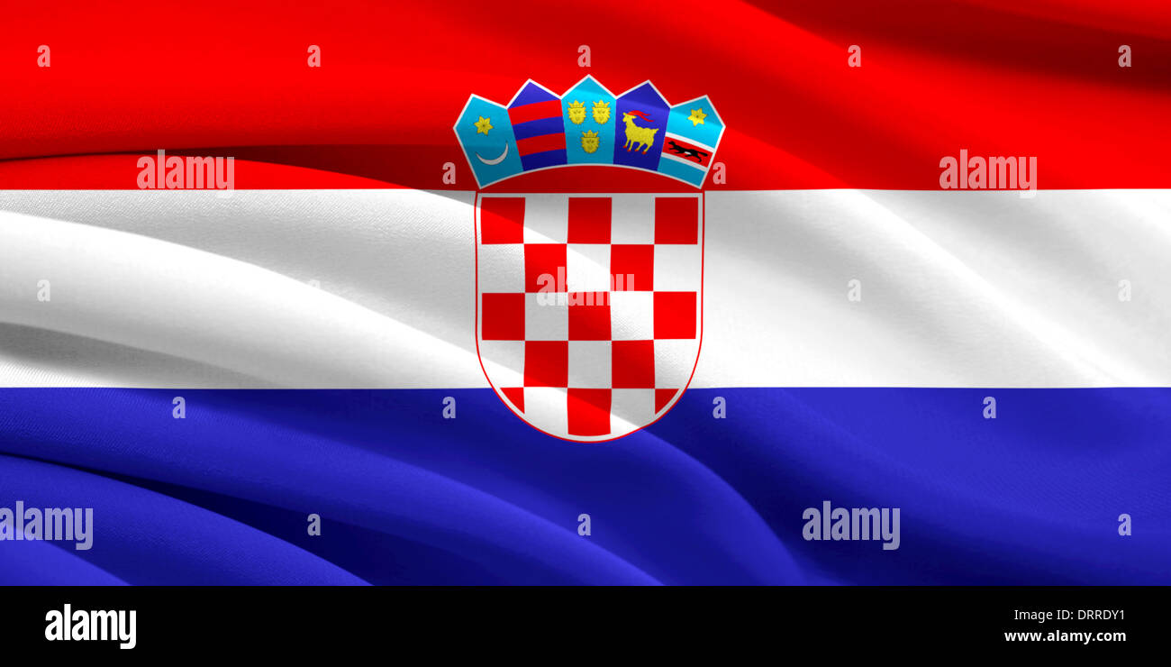 Flag of Croatia waving in the wind Stock Photo - Alamy