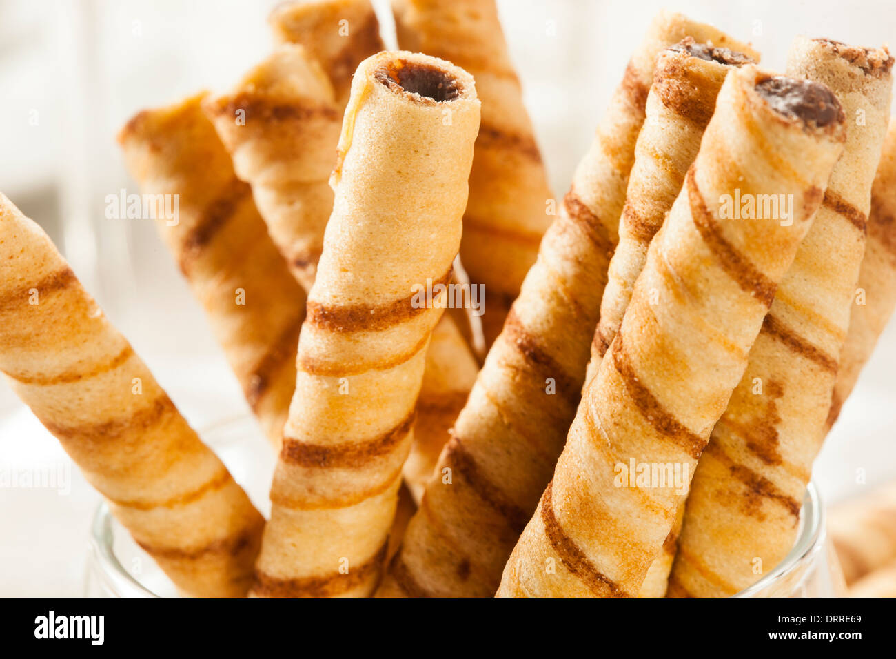 Fancy Gourmet Chocolate Hazelnut Pirouline Wafer Cookie Stock Photo Alamy