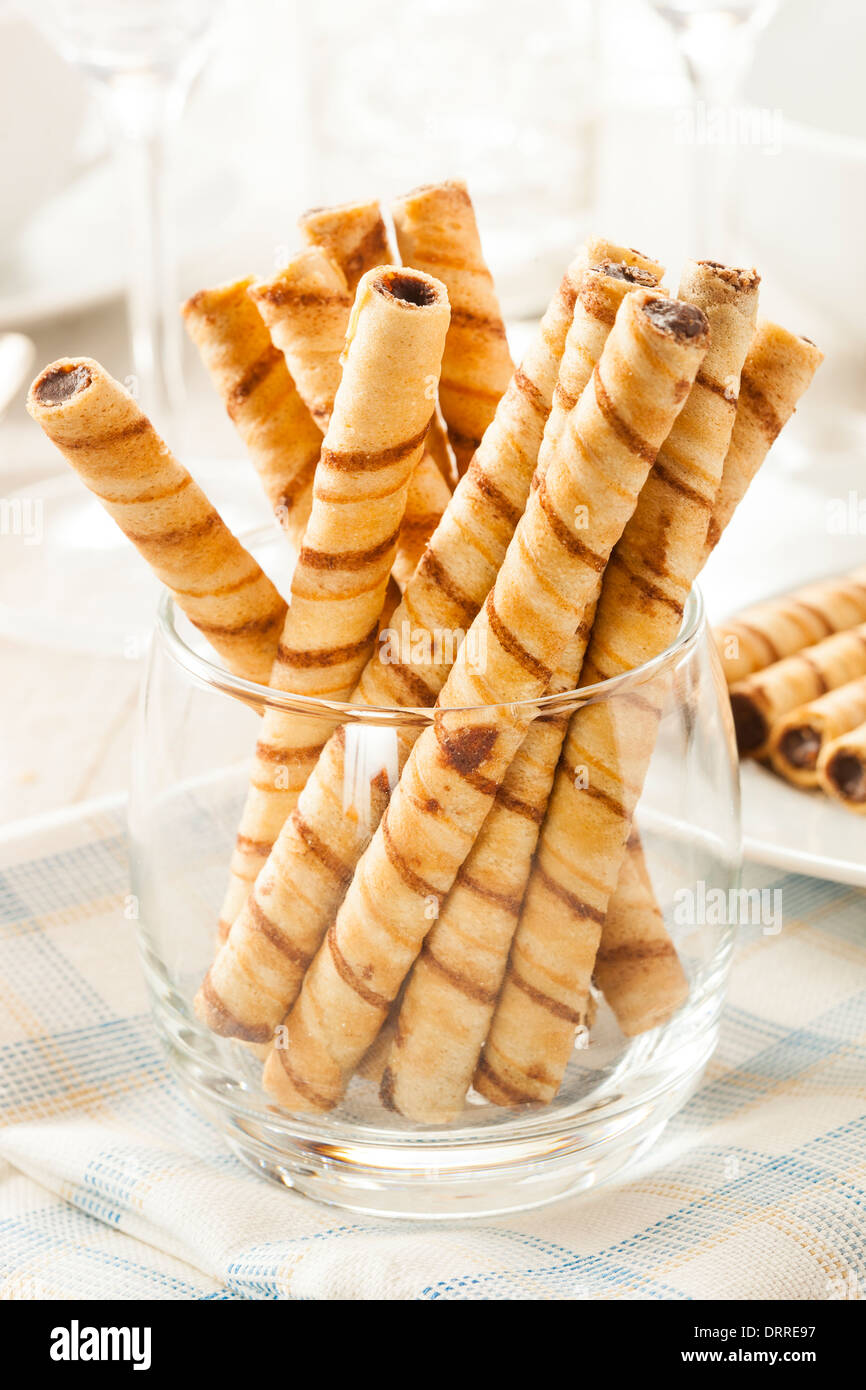 Fancy Gourmet Chocolate Hazelnut Pirouline Wafer Cookie Stock Photo Alamy
