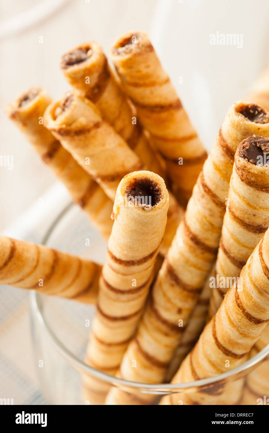 Fancy Gourmet Chocolate Hazelnut Pirouline Wafer Cookie Stock Photo Alamy