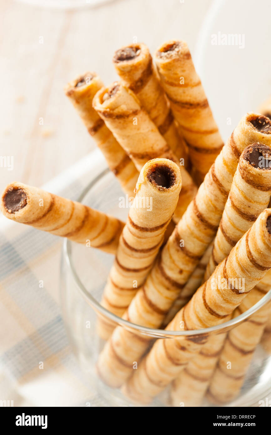 Fancy Gourmet Chocolate Hazelnut Pirouline Wafer Cookie Stock Photo Alamy