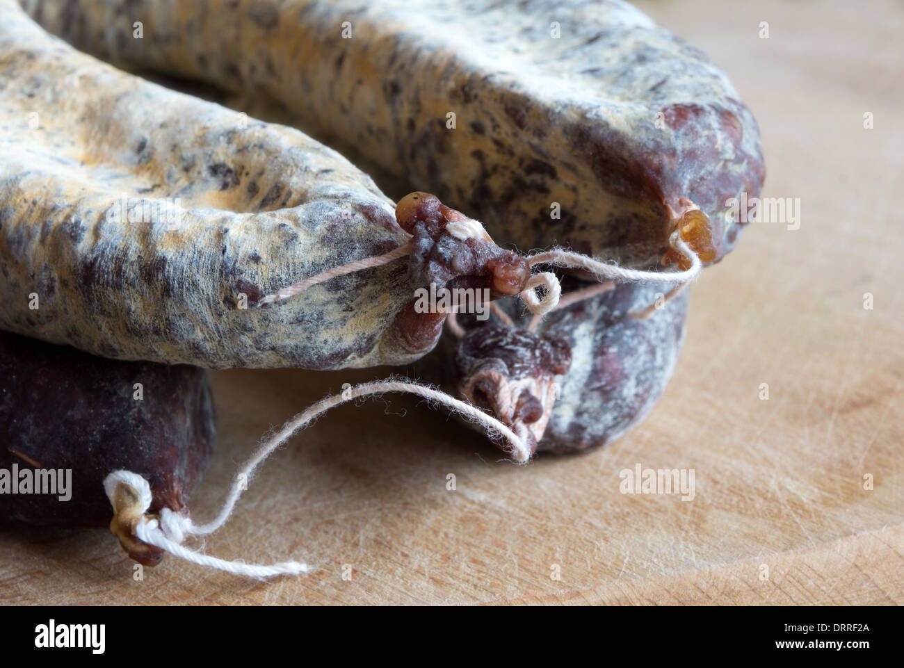 Flat sausage Stock Photo