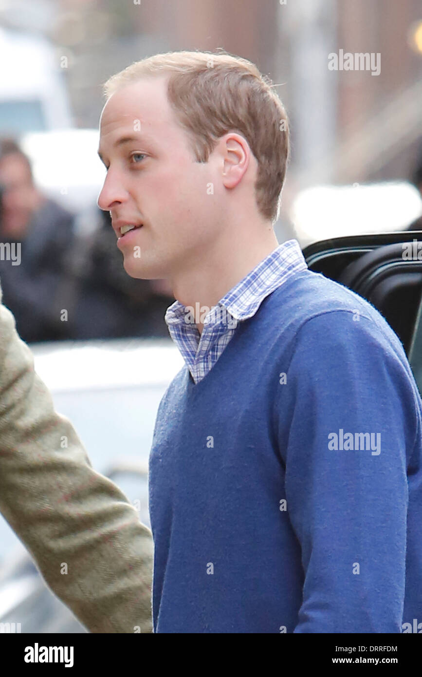 Britain's Prince William arrives at the King Edward VII hospital Stock Photo