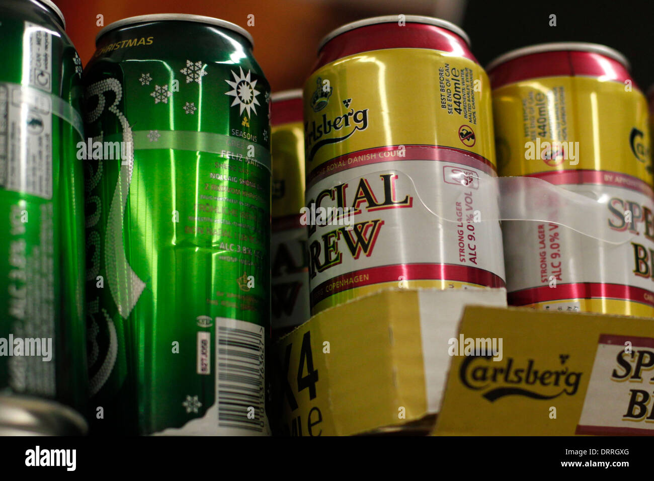 alcohol on shelves at Sainsburys Stock Photo Alamy