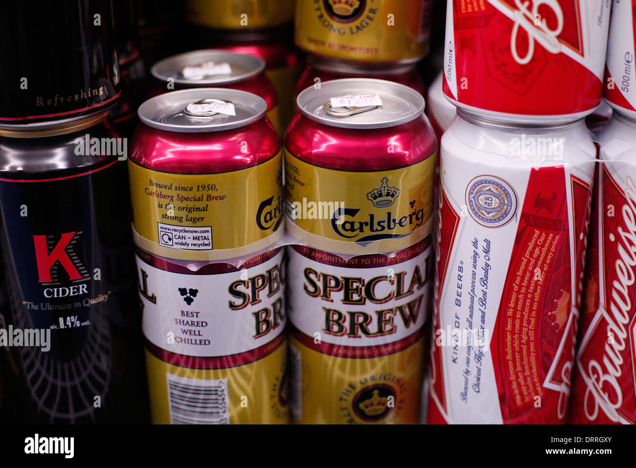 alcohol on shelves at Sainsburys Stock Photo Alamy