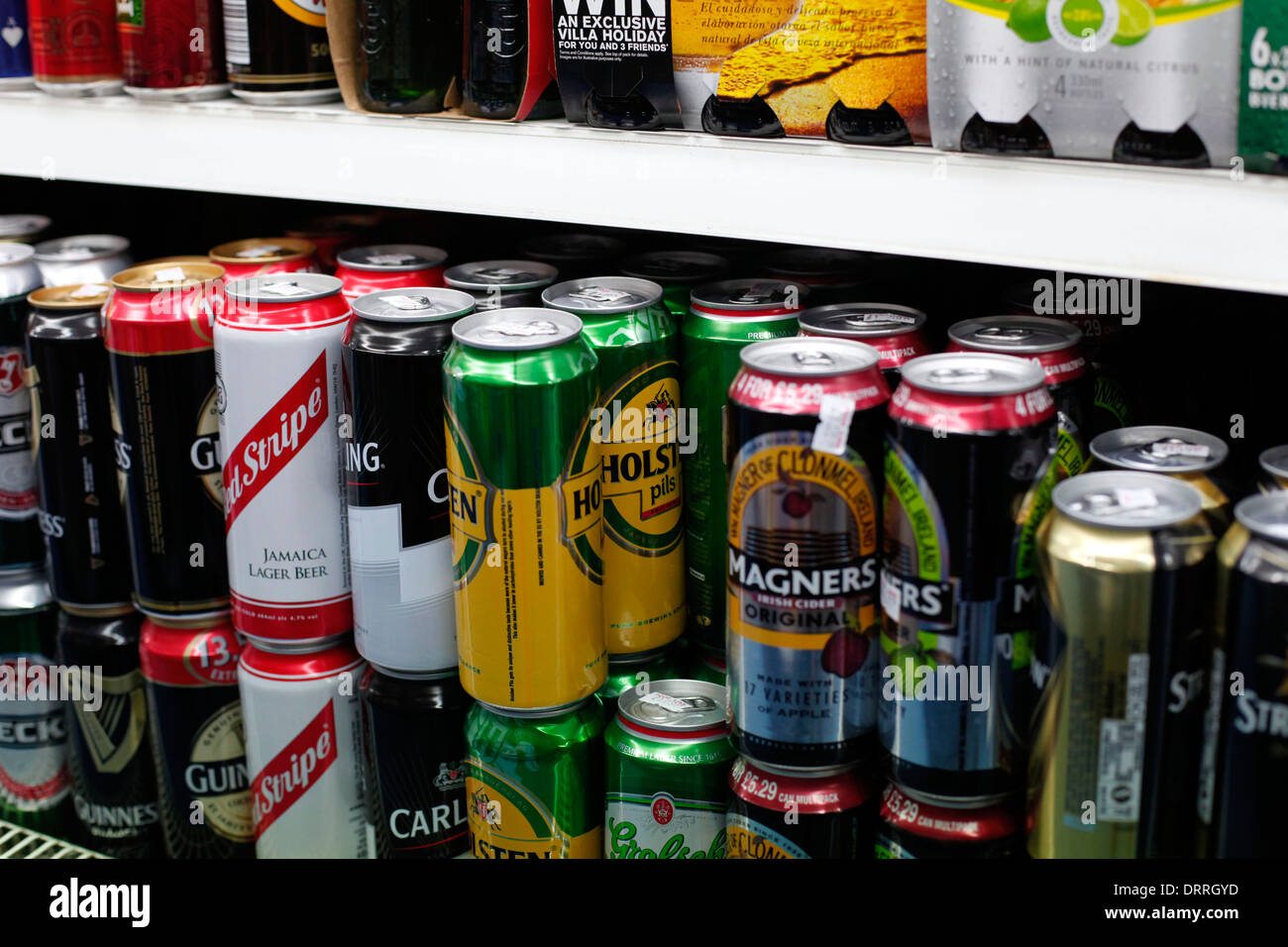 alcohol on shelves at Sainsburys Stock Photo Alamy