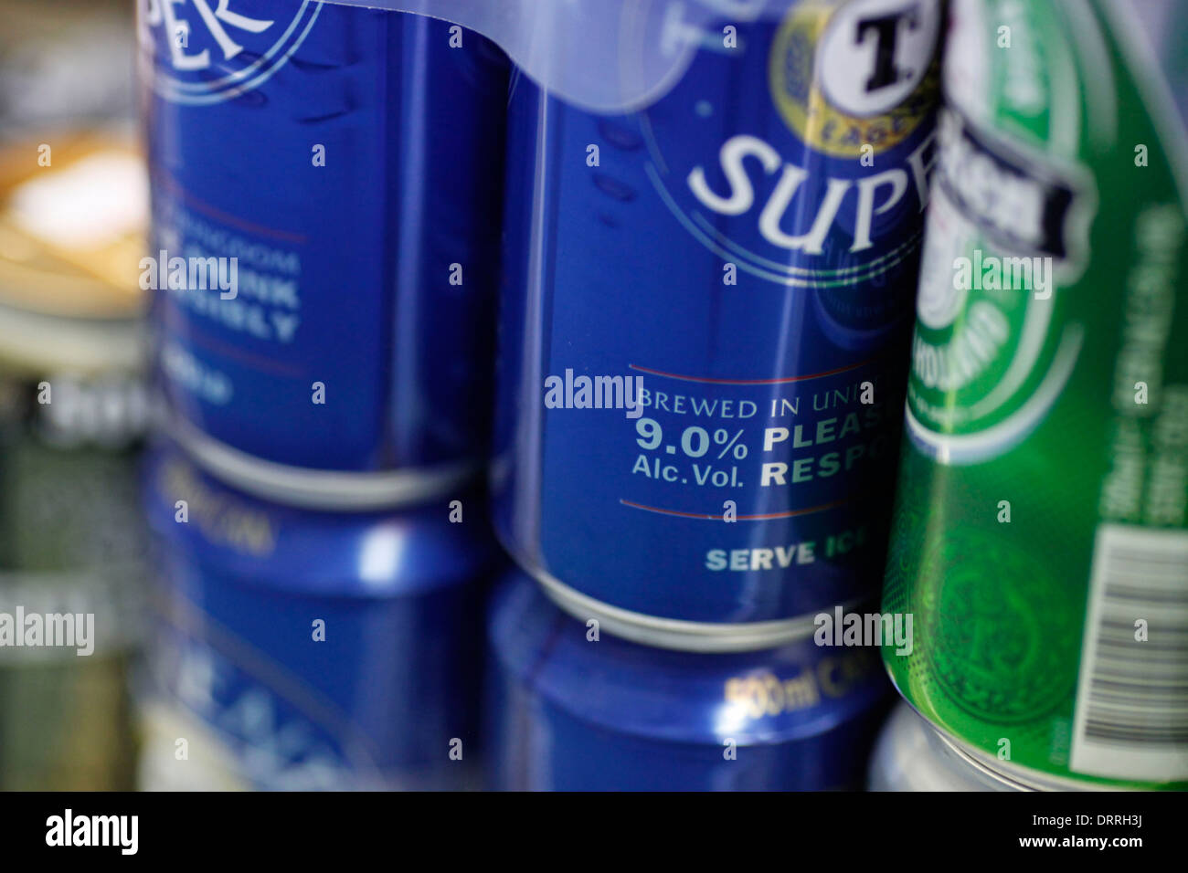 alcohol on shelves at Sainsburys Stock Photo Alamy