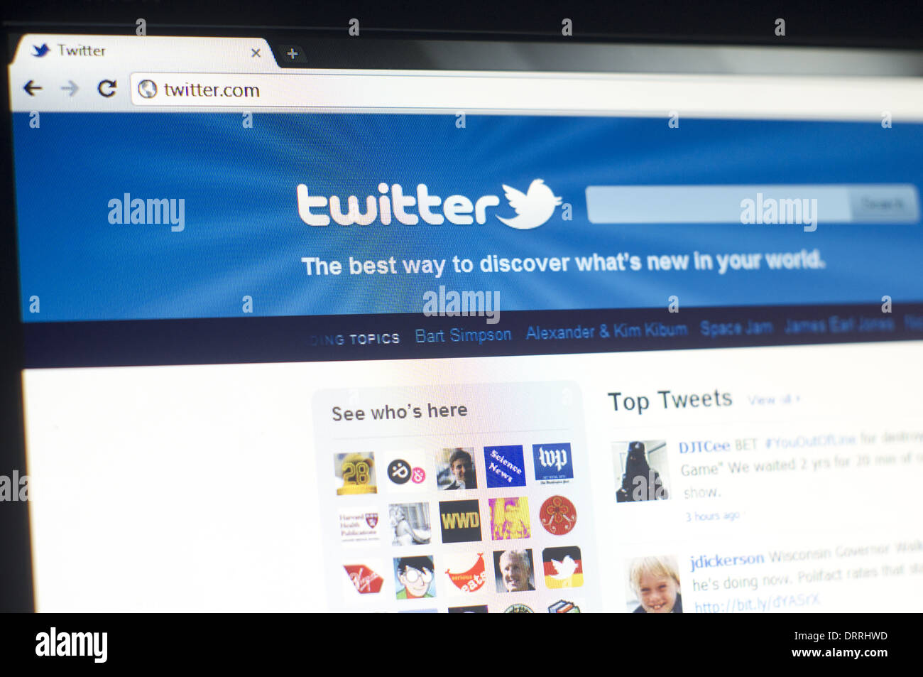 twitter login page Stock Photo